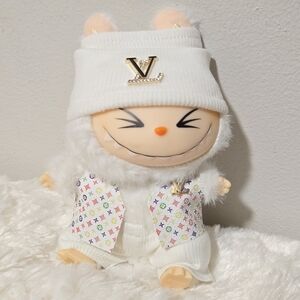 Labubu Clothing: LV Vest, matching Beanie, & Panrs (Doll Not Included)